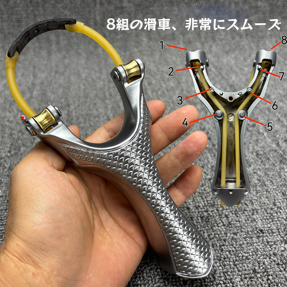 おもちゃトレーニング アウトドア 新型 内蔵滑車式 アルミ 自動収納 安全設計 反跳防止 ターゲットゲーム 練習用 アウトドア玩具 セット 付属品充実(照準器&替えゴム&粘土弾600個同梱)