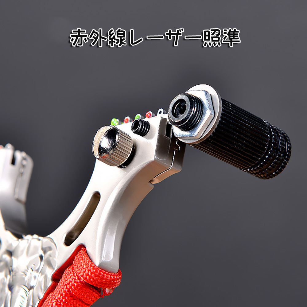 パチンコ 動物撃退器 象のレリーフ 2色リボン束 合金の弓 手ブレ防止カバー おもちゃトレーニング アウトドア ターゲットゲーム 狩猟 練習用 パチンコ銃 アウトドア玩具 セット 害獣・害虫対策器 くまよけ道具 熊対策 グッズ